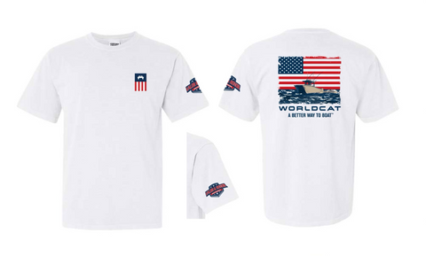 Patriotic Short Sleeve Shirt - White